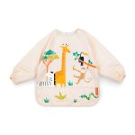 Bavoirs tablier � manches longues - jungle jaune