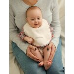 Bavoir en tissu liberty bb en gaze de coton et personnalisable rose ple
