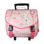 Bella sarra - cartable - roulettes 38 cm enfant - fille - rose - 2 compartiment rose