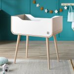 Berceau pieds bois - bambin blanc