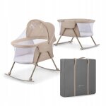 Berceau pliant 3 en 1 avec fonction lit de camping et bascule beige Berceau pliant 3 en 1 avec fonction lit de camping et bascule beige