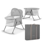 Berceau pliant 3 en 1 avec fonction lit de camping et bascule grey Berceau pliant 3 en 1 avec fonction lit de camping et bascule grey