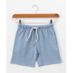 Bermuda 100% coton gar�on bleu gris