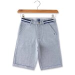 Bermuda 100% coton gar�on bleu gris