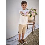 Bermuda crmonie garon en coton / lin beige