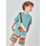 Bermuda coton imprim� marron