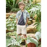 Bermuda en coton / lin garon beige chin