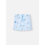 Bermuda en coton avec motif rayures bleu