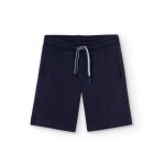 Bermuda en coton uni avec cordon de serrage bleu