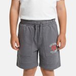 Bermuda enfant gar�on avec logo et cordon gris