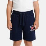 Bermuda enfant gar�on avec logo et cordon marine