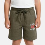 Bermuda enfant gar�on avec logo et cordon vert kaki