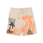 Bermuda gar�on en coton avec imprim� style graffiti beige