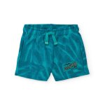 Bermuda gar�on en coton avec poches lat�rales bleu