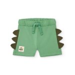 Bermuda gar�on en coton avec d�tails en relief vert