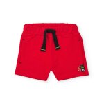 Bermuda gar�on en coton avec taille �lastiqu�e rouge