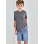 Bermuda gar�on en denim extensible bleu