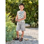 Bermuda gar�on jean facile � enfiler denim gris