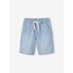 Bermuda gar�on jean facile � enfiler ray� bleu