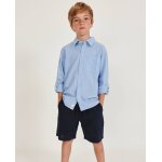 Bermuda gar�on en lin avec cordon de serrage r�glable bleu