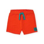 Bermuda gar�on en maille avec cordon ajustable rouge
