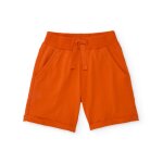 Bermuda gar�on en maille avec cordon de serrage r�glable orange
