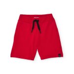Bermuda gar�on en maille avec cordon de serrage r�glable rouge
