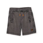Bermuda gar�on en maille avec effet d�lav� gris