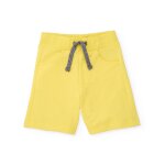 Bermuda gar�on en maille avec poches lat�rales jaune