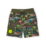 Bermuda gar�on en maille avec poche lat�rale � rabat vert