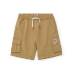 Bermuda gar�on en tissu tiss� avec poches cargo marron