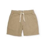 Bermuda gar�on en tissu tiss� avec taille �lastique beige