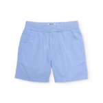 Bermuda gar�on en tissu tiss� avec taille �lastique bleu