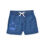 Bermuda pour gar�on en toile et denim bleu
