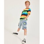 Bermuda gar�on uni en tissu denim bleu