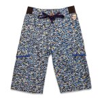 Bermuda imprim� arcachon bleu fonc� multicolore