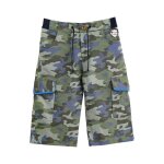 Bermuda imprim camouflage / lin arcachon kaki bleu ciel