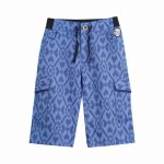 Bermuda imprim tie and dye poches cargo arcachon bleu fonc bleu clair