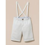 Bermuda lin / coton gar�on - collection f�tes et mariages blanc clair uni