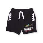 Bermuda en maille pour gar�on avec empi�cements lat�raux noir