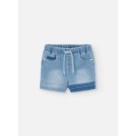 Bermuda en maille avec taille lastique et cordon de serrage bleu