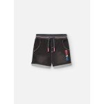 Bermuda avec taille en maille ctele et cordon de serrage noir