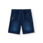 Bermuda en tricot avec cordon de serrage bleu