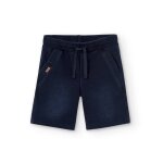 Bermuda en tricot avec cordon de serrage bleu