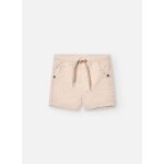 Bermuda uni en coton avec cordon de serrage beige