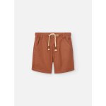 Bermuda uni avec fermeture  boutons et cordon de rglage marron