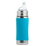 Biberon � bec en inox 325 ml - aqua bleu