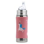 Biberon  bec en inox 325 ml - licorne rose