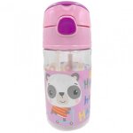 Biberon d eau avec paille et anses 350 ml panda fisher - price blanc / transparent