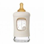 Biberon en verre avec housse de protection - 150 ml blanc